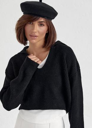 Комплект-двойка с вязаным пуловером и майкой3 фото