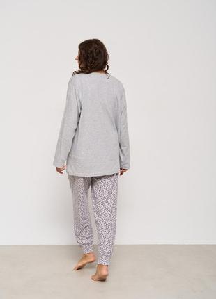 Пижама женская с штанами в сердечка хлопковая размер 2xl, 3xl, 4xl, 5xl4 фото