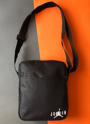 Сумка jordan черного цвета / мужская спортивная сумка через плечо джордан / барсетка jordan