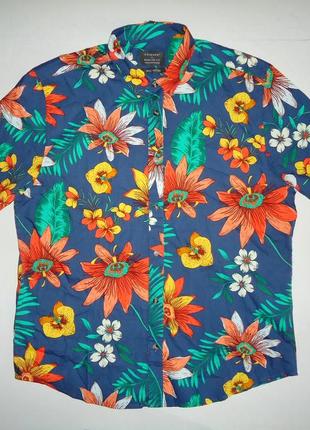 Рубашка  гавайская primark reg fit cotton гавайка яркая (xl)