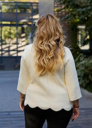 Жіноча кофта-накидка з альпаки коротка батал no 777