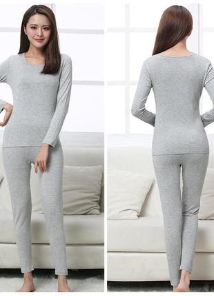 Женское термобелье хлопок бежевое