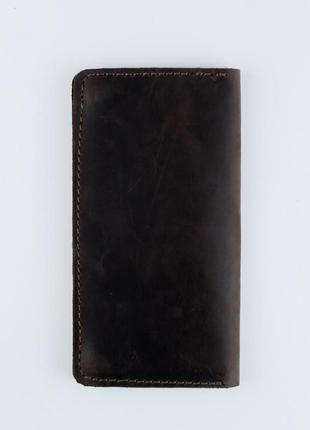 Чоловіче портмоне з натуральної шкіри crazy horse (темно-коричневий)1 фото