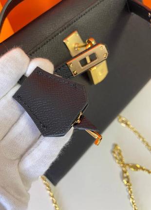 Сумка кожа hermes kelly 🖤4 фото