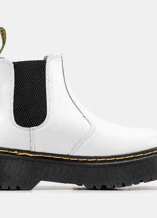 Женские ботинки белые dr.martens chelsea мех1 фото