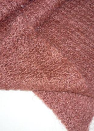 Объемный длинный вязаный теплый мохерный шарф7 фото