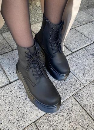 Dr. martens jadon triple black (хутро)5 фото