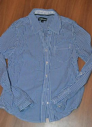 Рубашка в мелкую голубую клетку