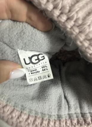 Шапка с помпоном ugg пудровая2 фото