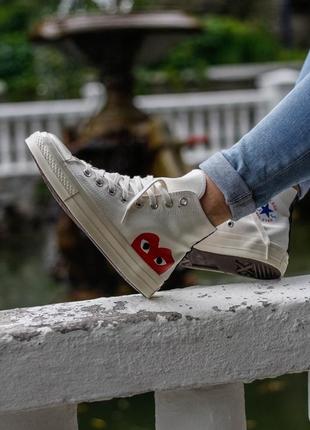 Кеди comme des garcons white high6 фото