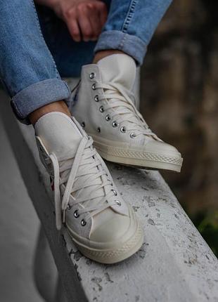 Кеди comme des garcons white high5 фото