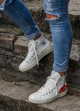 Кеди comme des garcons white high3 фото