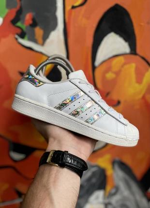 Adidas original кроссовки 34 размер детские кожаные белые оригинал