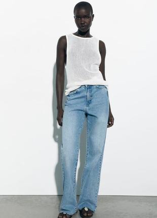 Джинси блакитні zara straight fit / джинсы голубые зара