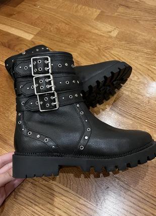 Ботинки женские zara кожаные