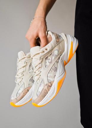 💖женские кроссовки nike m2k tekno white orange camo desert1 фото