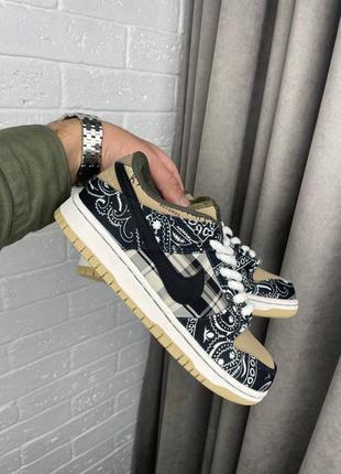 Зимние кроссовки nike sb dunk low travis scott fur мех