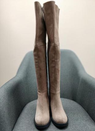 В наявності нові замшеві ботфорти нюд беж