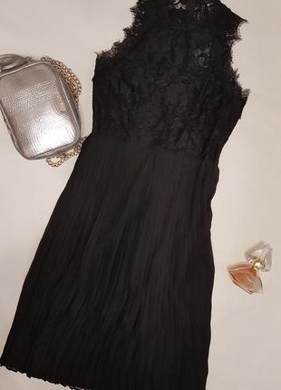 Нежное вечернее, выпускное платье миди h&amp;m без рукавов из кружева с "войками"1 фото