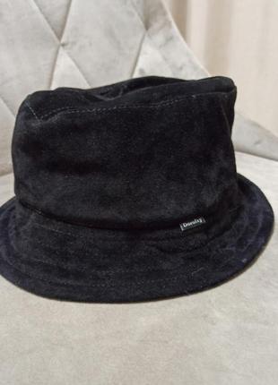 Шапка замш замшевая панама панамка черная зима осень шляпа dorofey1 фото