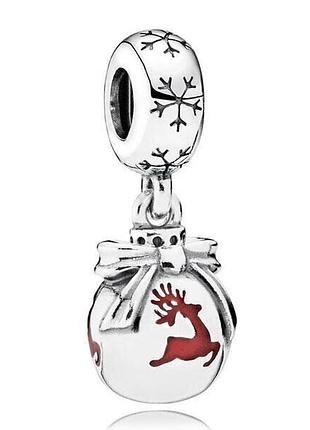 Серебряная бусина pandora шарм новогодний