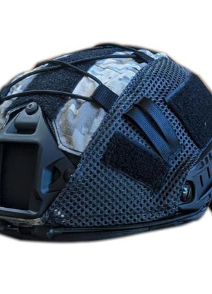 Кавер на шлем fast tor чехол для шлема фаст тор на каску черный пиксель зсу сетка