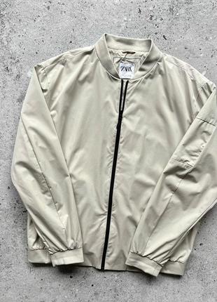 Zara man water repellent bomber jacket full zip бомбер, куртка4 фото