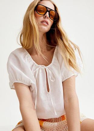 Топ из микса льна и хлопка h&amp;m,p. s