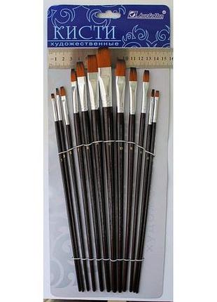 Набор кистей нейлон плоские 12 шт josef otten 7456 knz