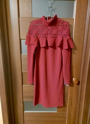 Шикарна сукня міді з воланами7 фото