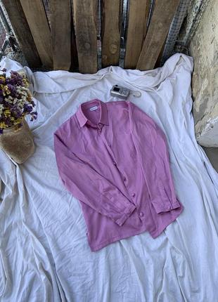 Шовкова блузка сорочка рубашка zara h&amp;m bershka2 фото
