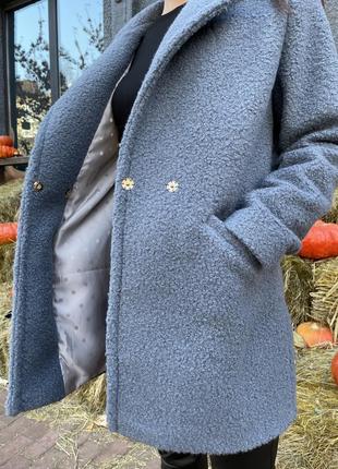 Классическое пальто teddy blueberry букле6 фото