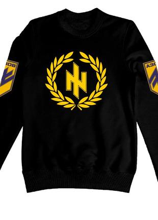 Националистический свитшот с принтом азов. идея нации s-2xl флис/без флиса