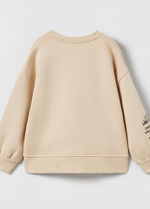 Батник zara свитшот zara на 13/14 лет, кофта zara утеплений світшот на 13/14 років. рукав оверсайз.2 фото