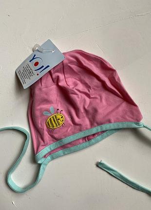 Шапочка на завязках для девочки р.40/42