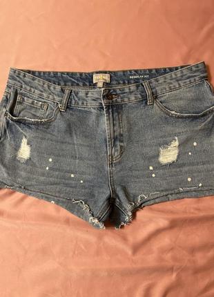 Сині джинсові короткі котонові шорти