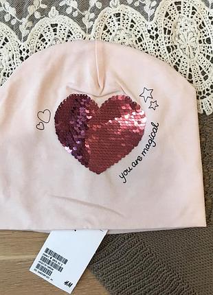 Тонка котонова весняна шапочка для дівчинки h&m