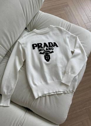 Свитер кофта prada с вышитым лого2 фото