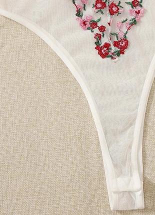 Сексуальное эротическое боди бодисток вышивка сетка прозрачное6 фото