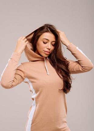 Спортивне плаття з капюшоном sweetjam бежеве6 фото