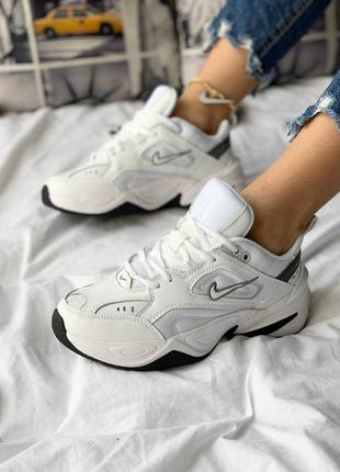 Жіночі шкіряні кросівки nike m2k tekno white black.