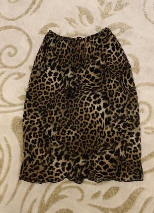 Трендовая леопардовая юбка1 фото
