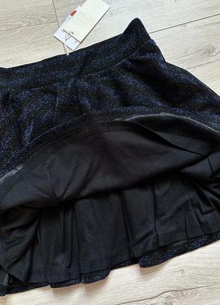 Нарядная мини юбка с люрексом в полоску блестки пышная clockhouse5 фото