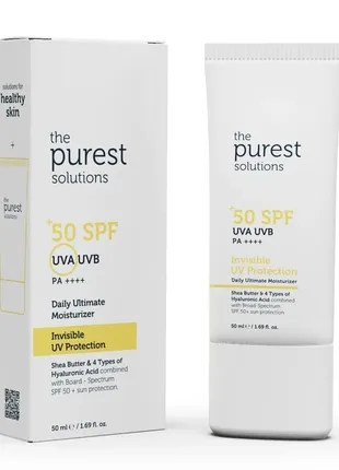 Крем с высоким защитным и увлажняющим эффектом spf 50, 50 мл purest solutions