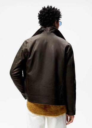 Куртка в байкерском стиле из искусственной кожи zara6 фото