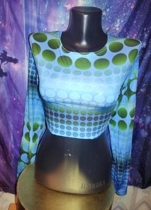 Психоделічний трансовий рейв топ з зав'язками на спині в стилі jean paul gautier