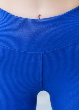Лосины женские в рубчик "мустанг" без бокового шва с широким поясом2 фото