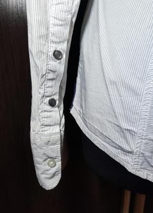 Стильная рубашка в полоску с вышивкой7 фото
