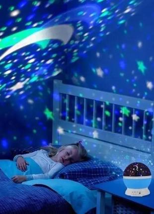 Ночник проектор, звездное небо. детский ночник .ночной светильник проектор kids night синый5 фото