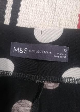 Чёрная юбка m&s в белый крупный горох 12 р.3 фото